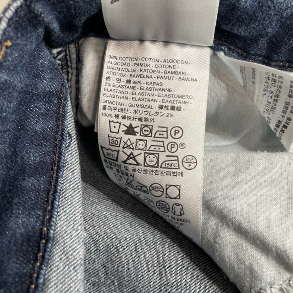 Levi's Capri Jeans Womens 4/27 Blue Cotton Dark Wash Cuffed Hem - Picture 7 of 8
